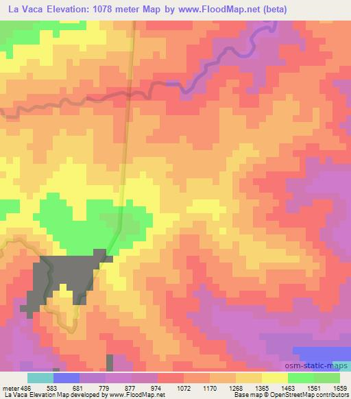 La Vaca,Dominican Republic Elevation Map