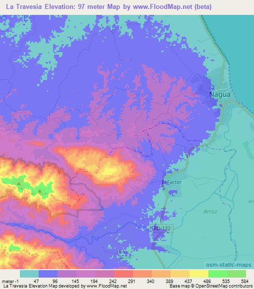 La Travesia,Dominican Republic Elevation Map