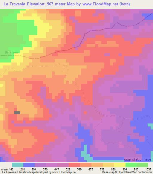 La Travesia,Dominican Republic Elevation Map