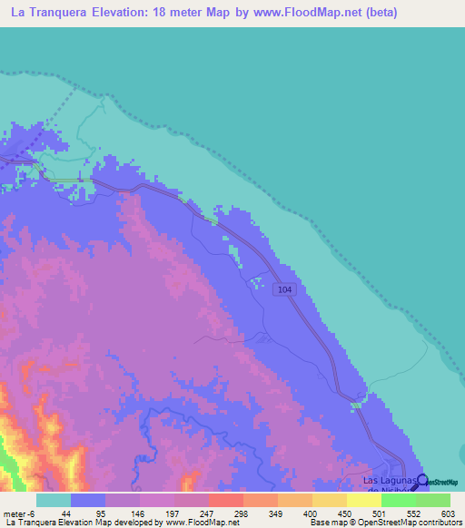 La Tranquera,Dominican Republic Elevation Map