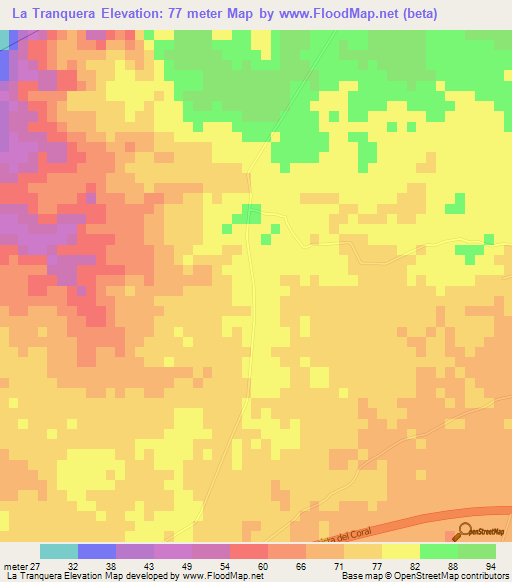 La Tranquera,Dominican Republic Elevation Map