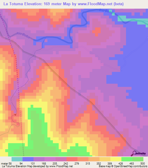 La Totuma,Dominican Republic Elevation Map