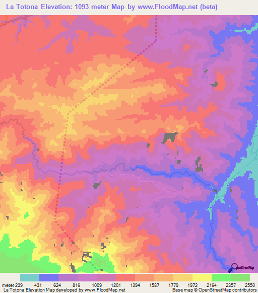 La Totona,Dominican Republic Elevation Map