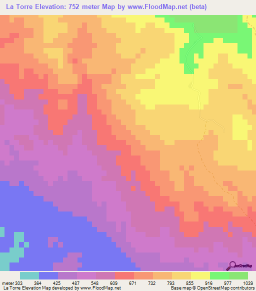 La Torre,Dominican Republic Elevation Map