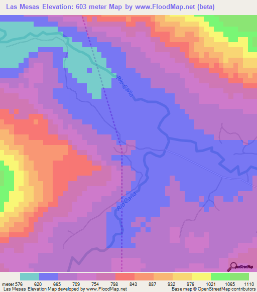 Las Mesas,Dominican Republic Elevation Map