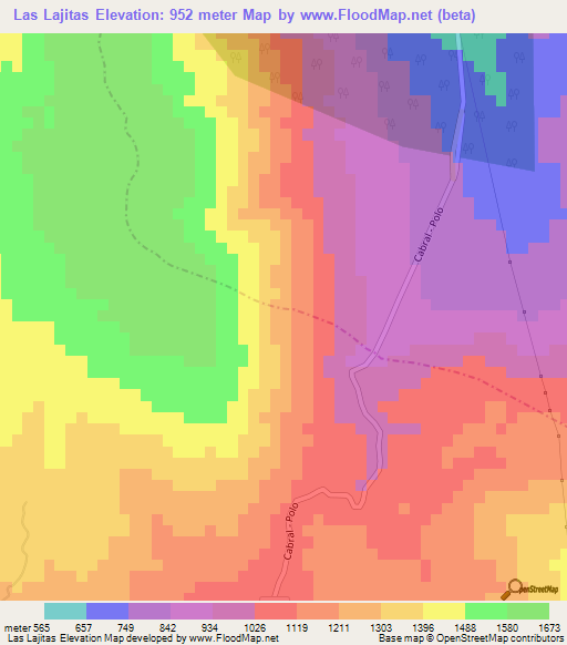 Las Lajitas,Dominican Republic Elevation Map