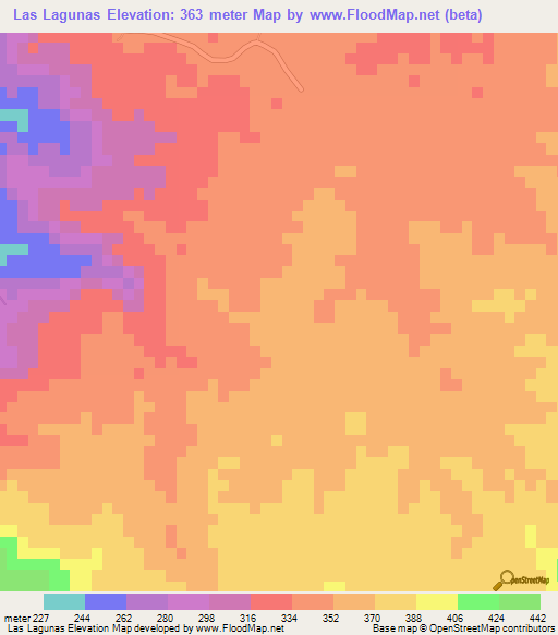 Las Lagunas,Dominican Republic Elevation Map