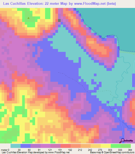 Las Cuchillas,Dominican Republic Elevation Map