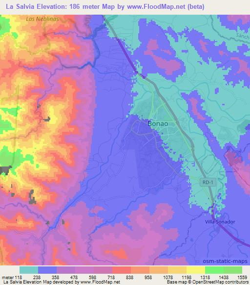 La Salvia,Dominican Republic Elevation Map