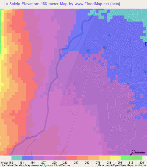 La Salvia,Dominican Republic Elevation Map