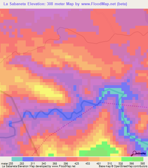 La Sabaneta,Dominican Republic Elevation Map