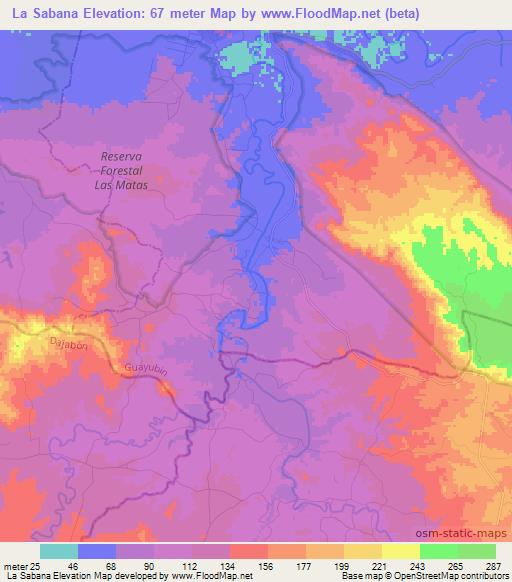 La Sabana,Dominican Republic Elevation Map