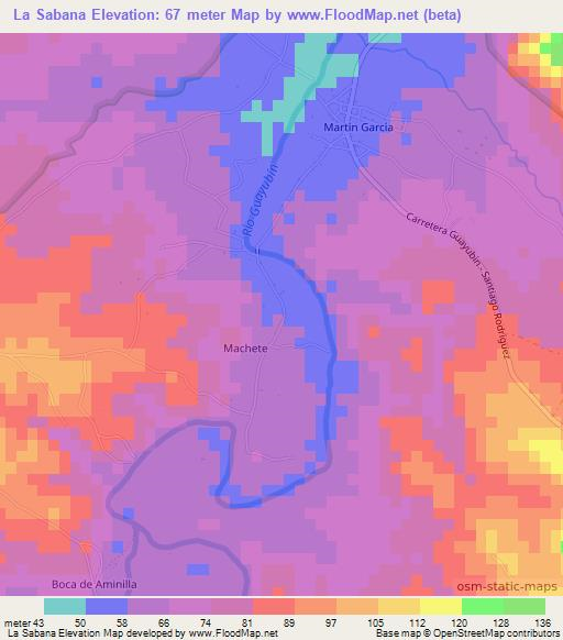 La Sabana,Dominican Republic Elevation Map