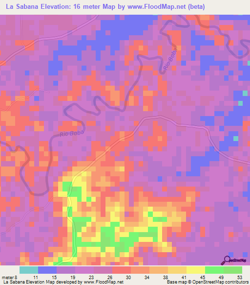 La Sabana,Dominican Republic Elevation Map