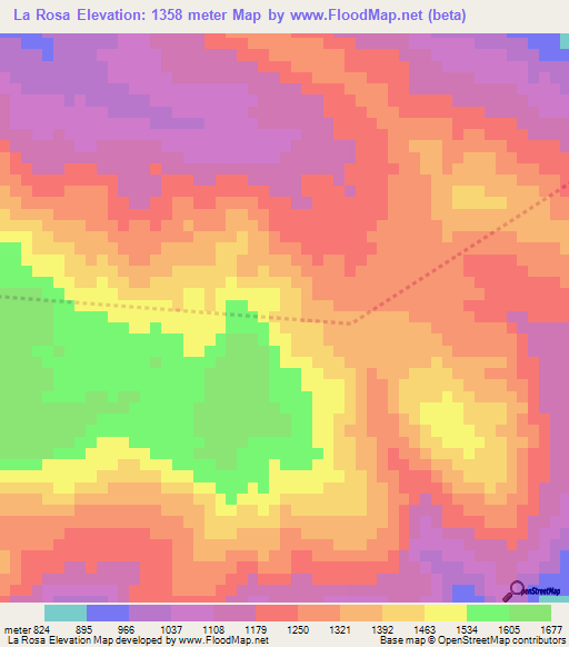 La Rosa,Dominican Republic Elevation Map