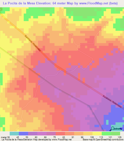 La Pocita de la Mesa,Dominican Republic Elevation Map