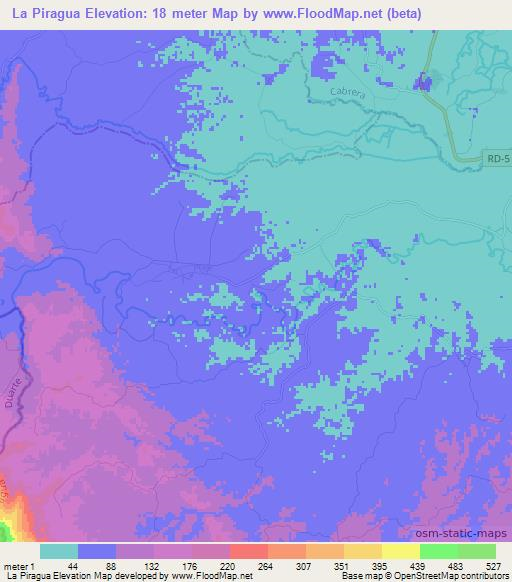 La Piragua,Dominican Republic Elevation Map