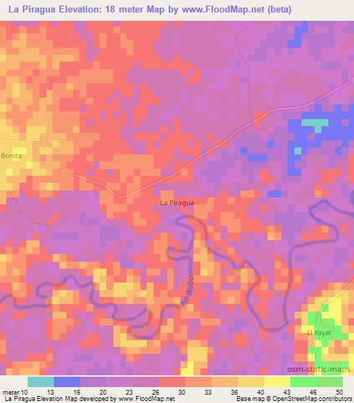 La Piragua,Dominican Republic Elevation Map