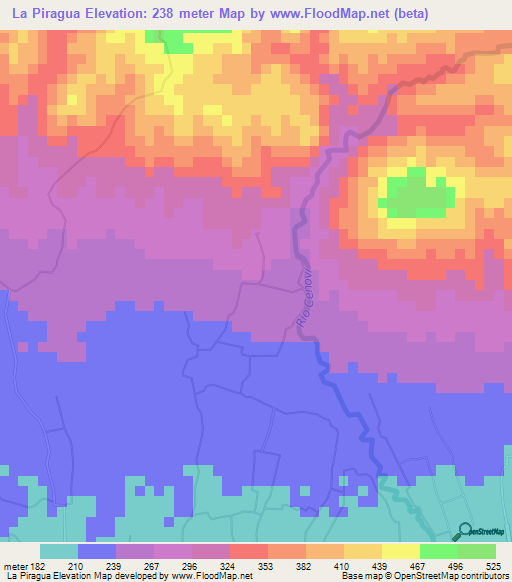 La Piragua,Dominican Republic Elevation Map