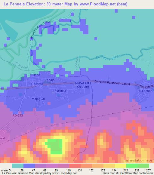 La Penuela,Dominican Republic Elevation Map