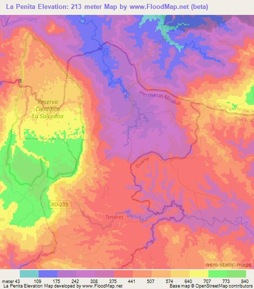 La Penita,Dominican Republic Elevation Map