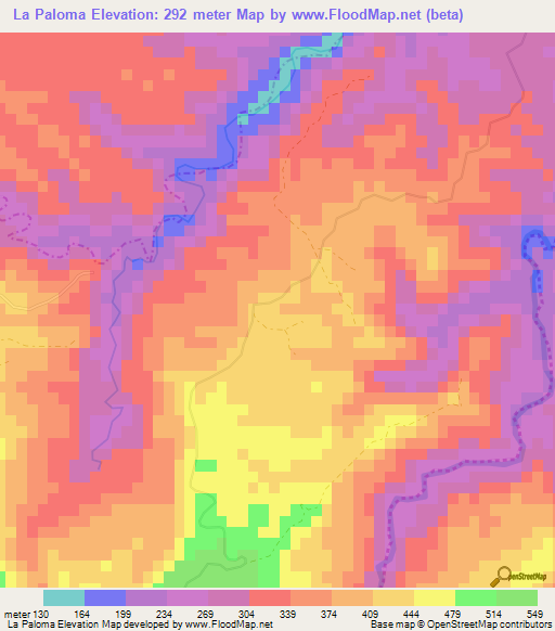 La Paloma,Dominican Republic Elevation Map