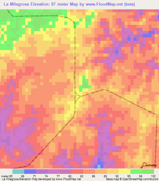 La Milagrosa,Dominican Republic Elevation Map