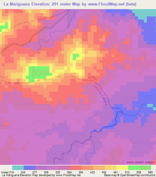 La Mariguana,Dominican Republic Elevation Map