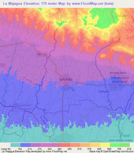 La Majagua,Dominican Republic Elevation Map