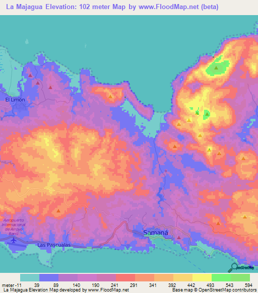 La Majagua,Dominican Republic Elevation Map