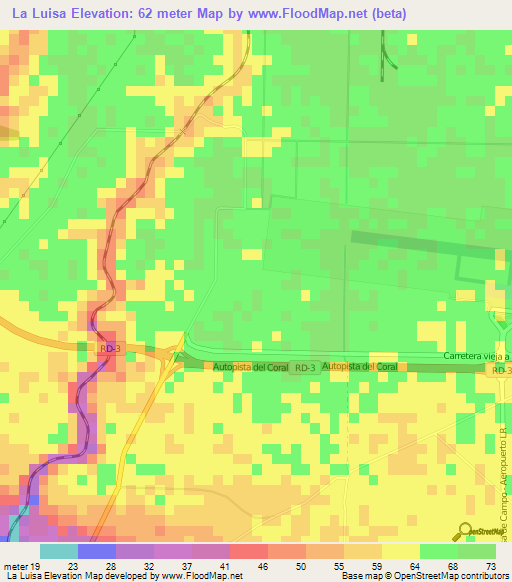 La Luisa,Dominican Republic Elevation Map