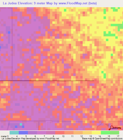 La Judea,Dominican Republic Elevation Map