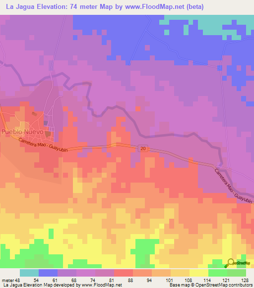 La Jagua,Dominican Republic Elevation Map