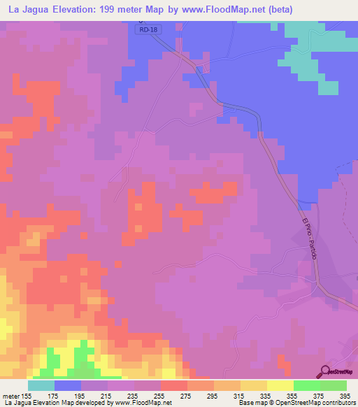 La Jagua,Dominican Republic Elevation Map