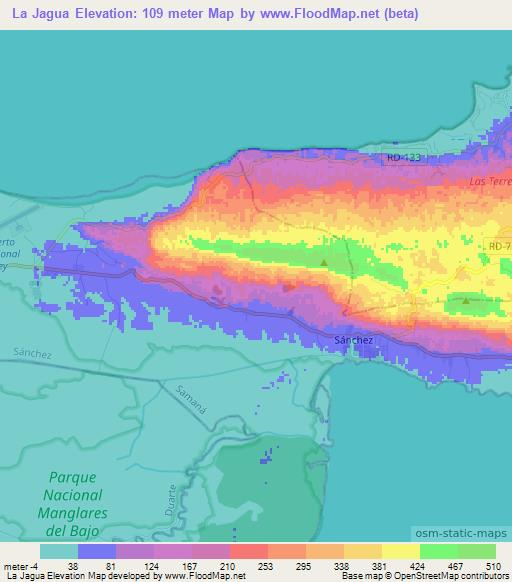 La Jagua,Dominican Republic Elevation Map