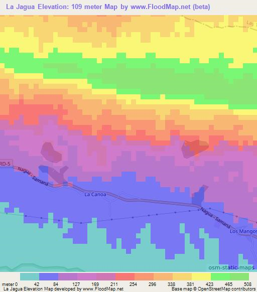 La Jagua,Dominican Republic Elevation Map