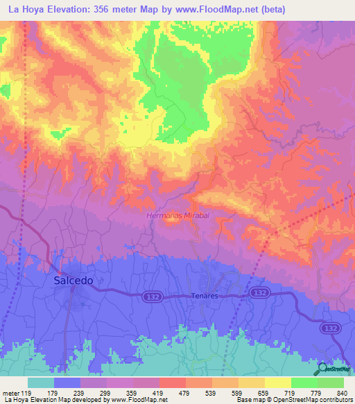 La Hoya,Dominican Republic Elevation Map