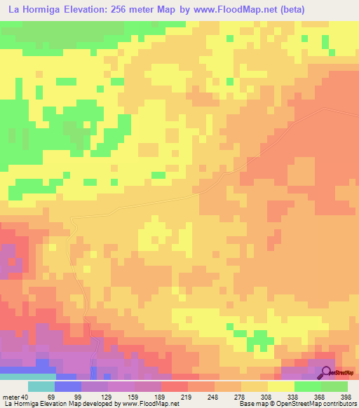 La Hormiga,Dominican Republic Elevation Map