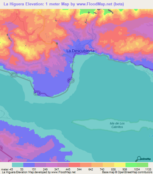 La Higuera,Dominican Republic Elevation Map