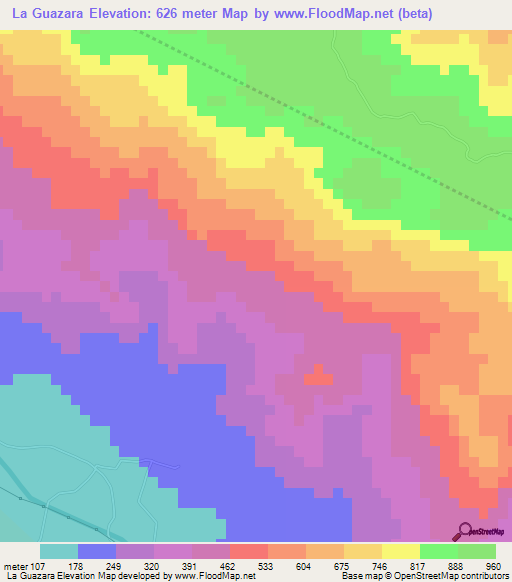 La Guazara,Dominican Republic Elevation Map