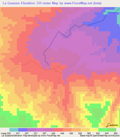 La Guazara,Dominican Republic Elevation Map