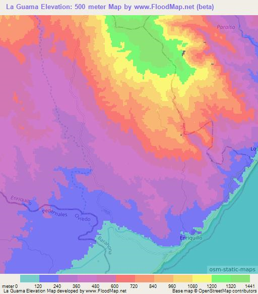 La Guama,Dominican Republic Elevation Map