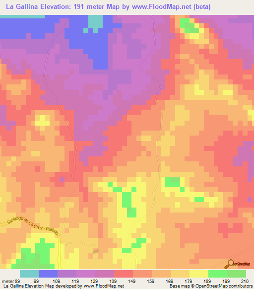 La Gallina,Dominican Republic Elevation Map