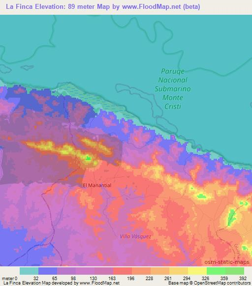 La Finca,Dominican Republic Elevation Map