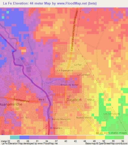 La Fe,Dominican Republic Elevation Map