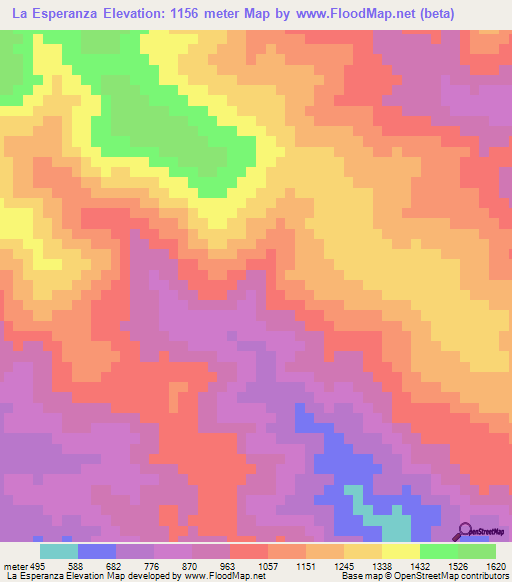 La Esperanza,Dominican Republic Elevation Map