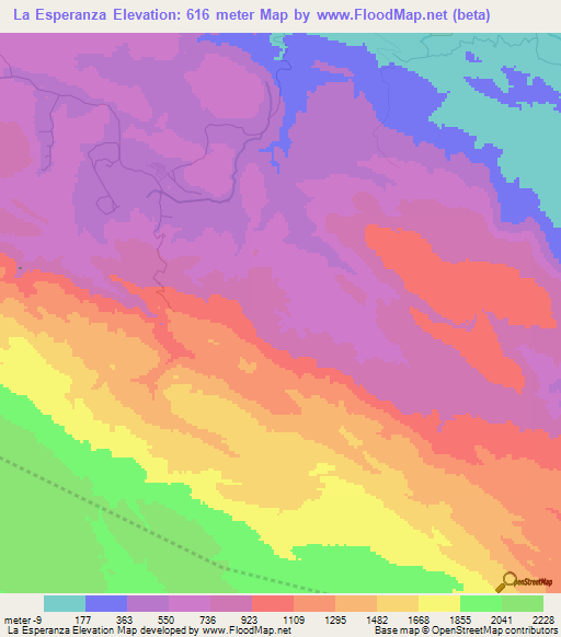 La Esperanza,Dominican Republic Elevation Map