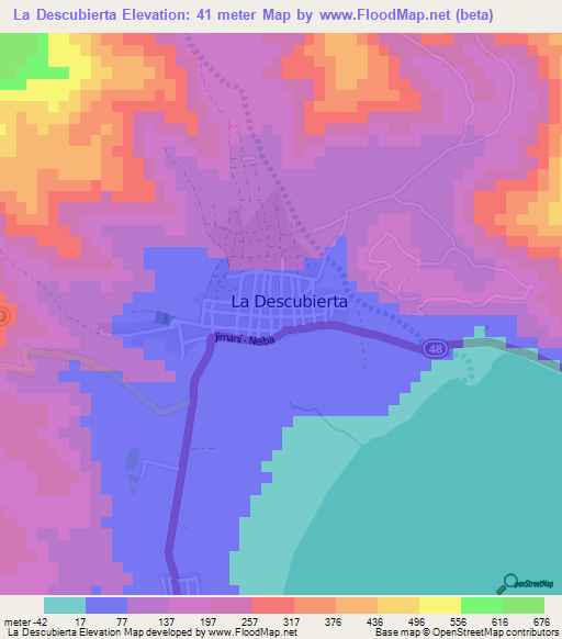 La Descubierta,Dominican Republic Elevation Map