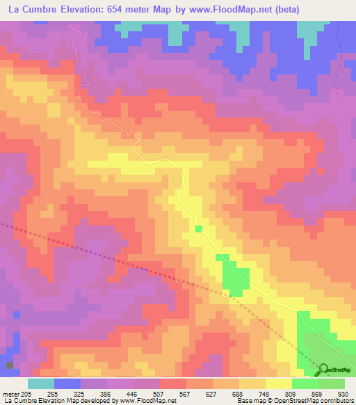 La Cumbre,Dominican Republic Elevation Map