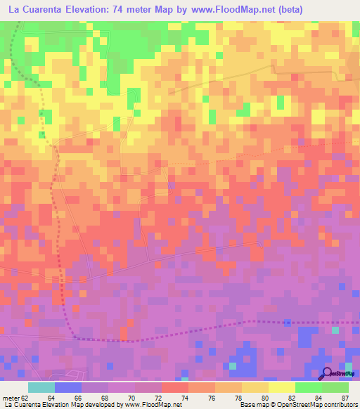 La Cuarenta,Dominican Republic Elevation Map